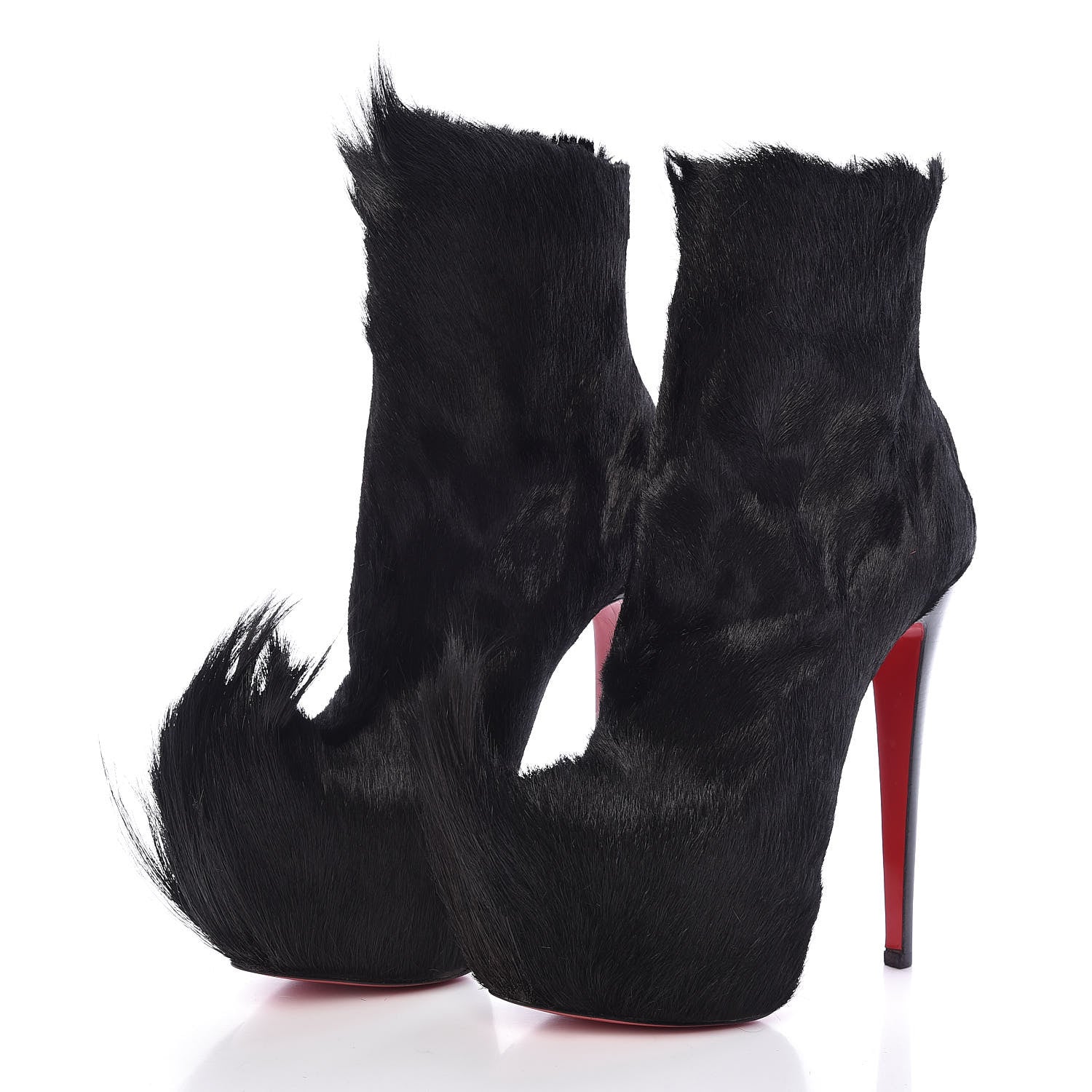 Christian Louboutin Goat Hair Puck 160 Ankle Boots 38 Black 3 of 6