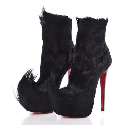 Christian Louboutin Goat Hair Puck 160 Ankle Boots 38 Black 3 of 6