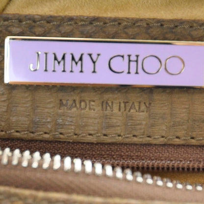 Jimmy Choo Python and Linen Hobo 6 of 8
