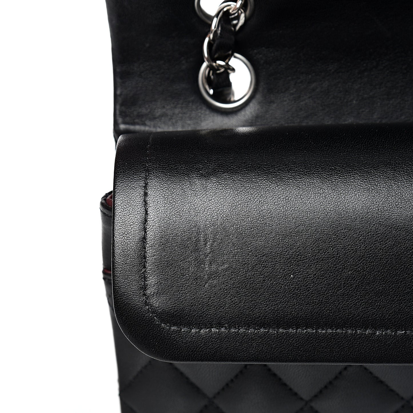 Lambskin Quilted Medium Double Flap Black
