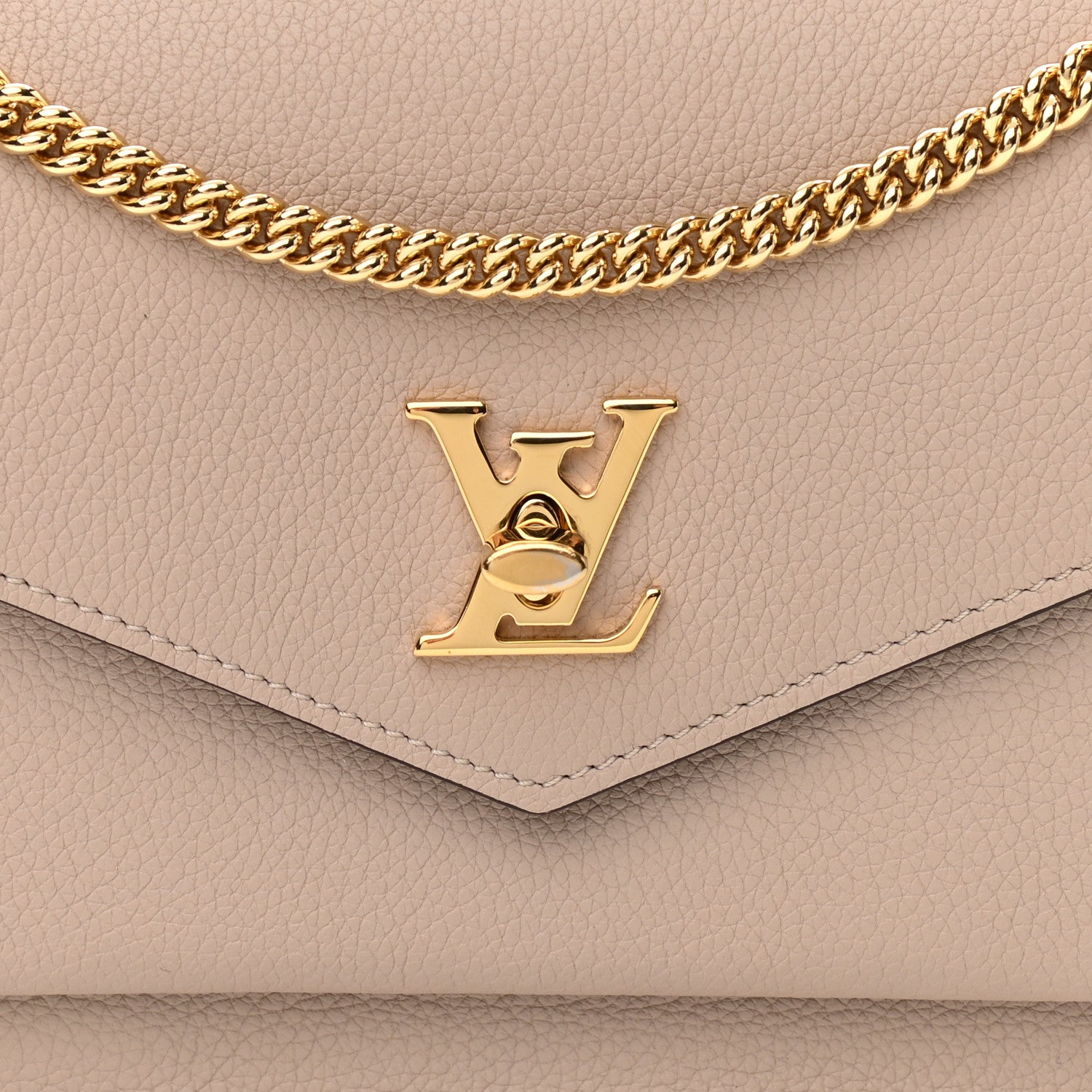 Louis Vuitton Soft Calfskin My Lockme Chain Pochette Greige 7 of 9