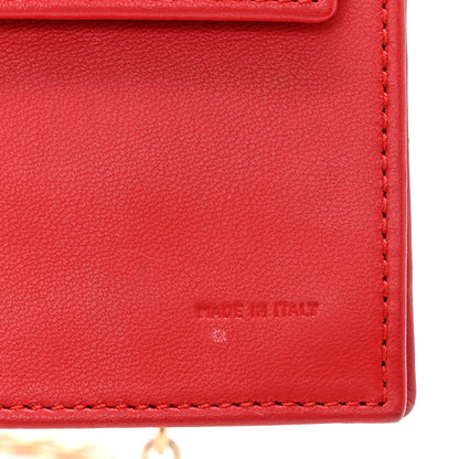 Fendi Nappa Logo Embossed Long Wallet on Chain Rosso 7 of 12