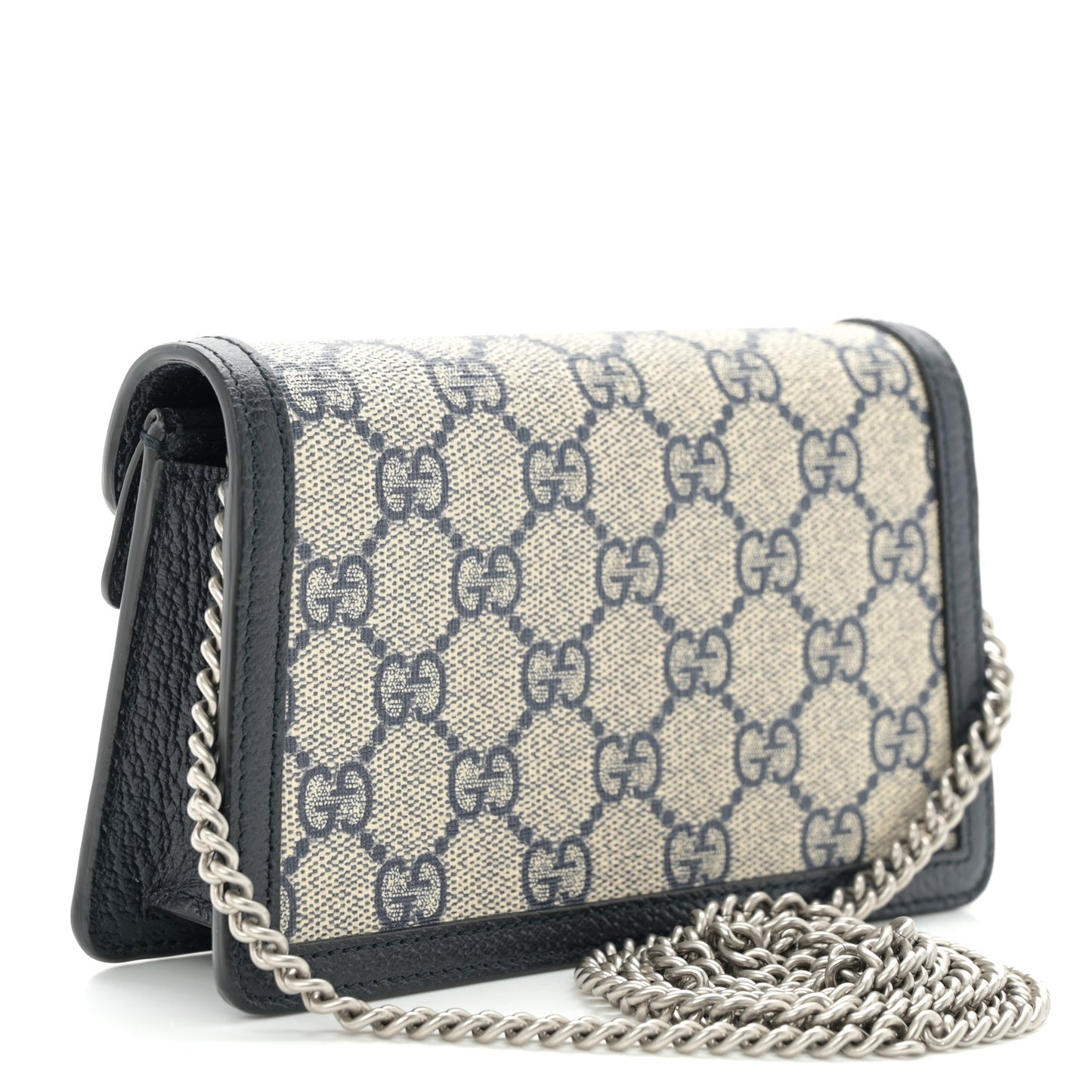 GG Supreme Monogram Textured Dollar Calfskin Super Mini Dionysus Shoulder Bag Beige Blue