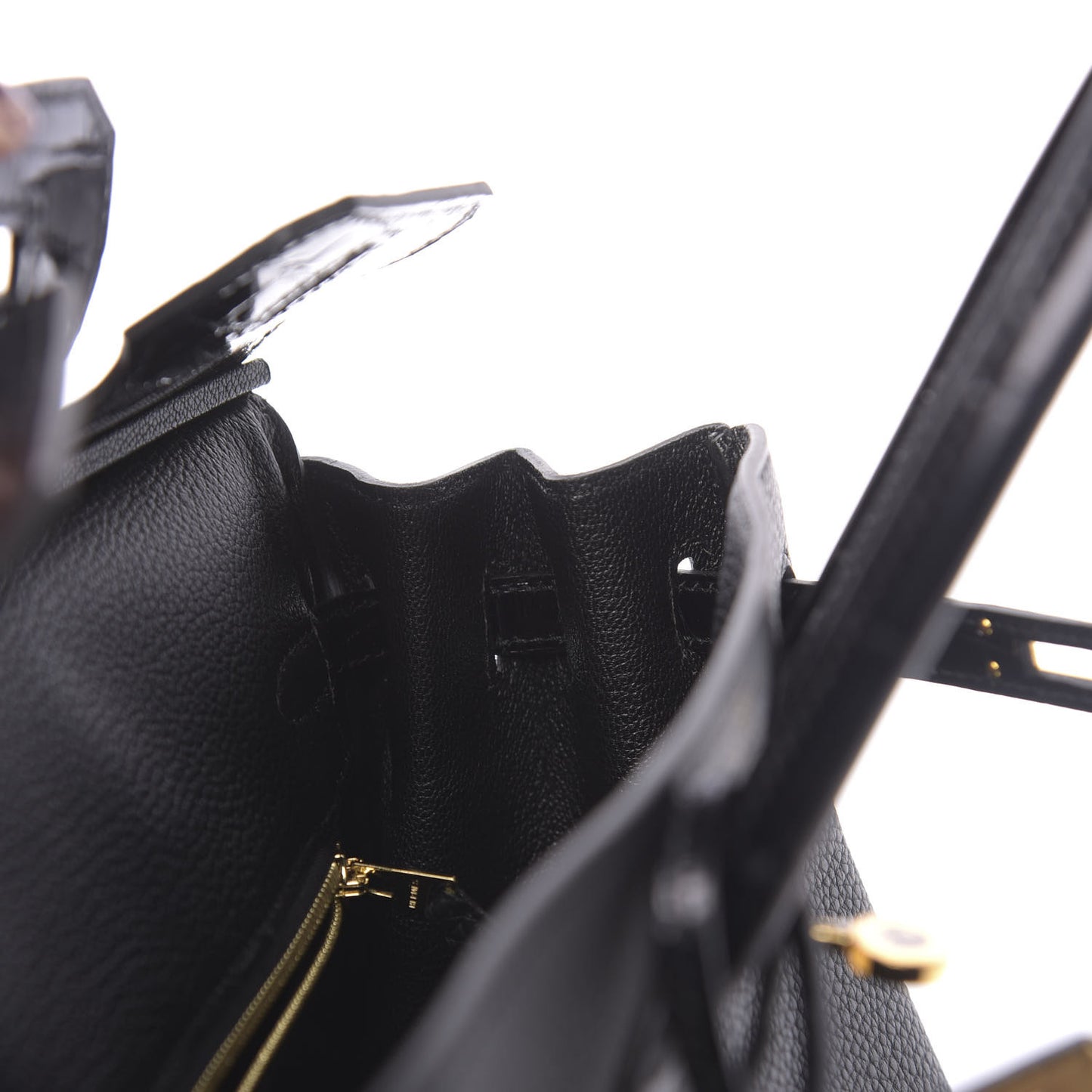 Togo Shiny Niloticus Crocodile Birkin Touch 25 Black