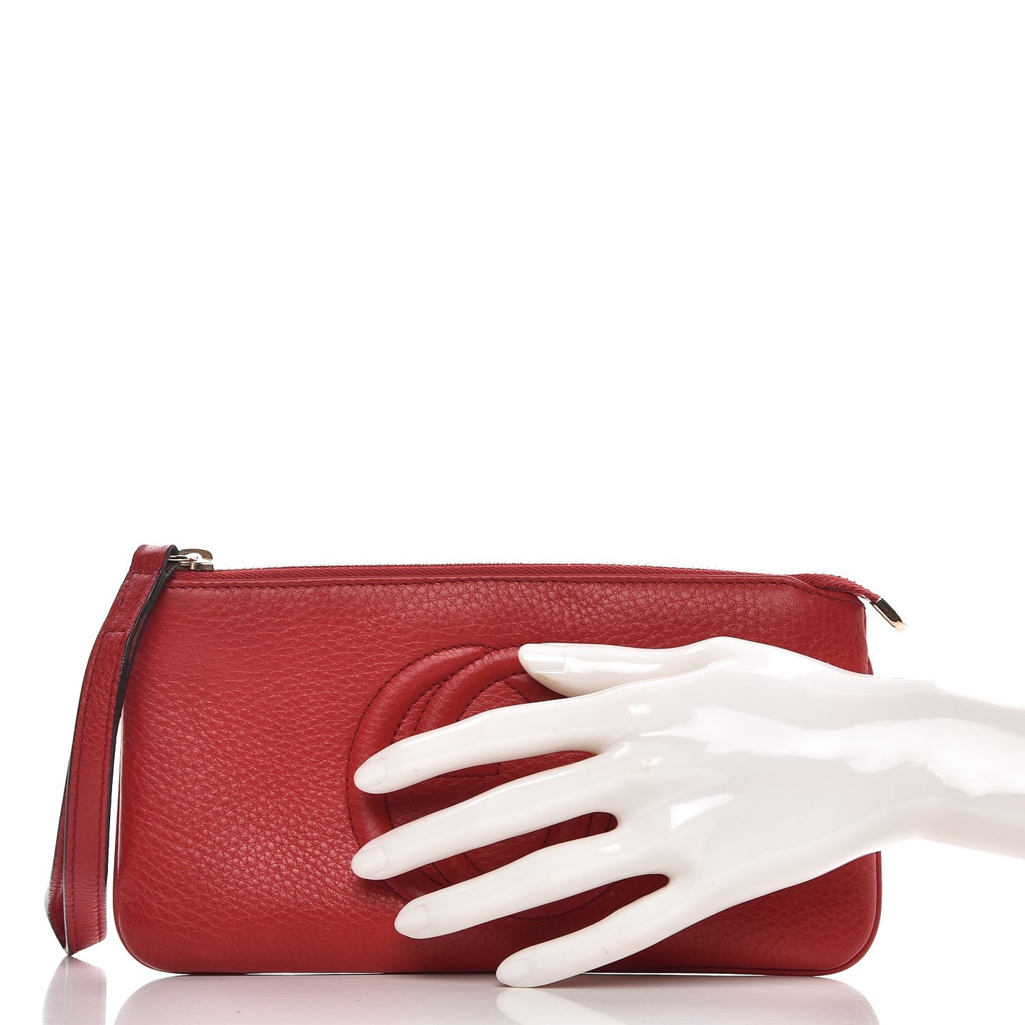 Pebbled Calfskin Soho Wristlet Vibrant Red