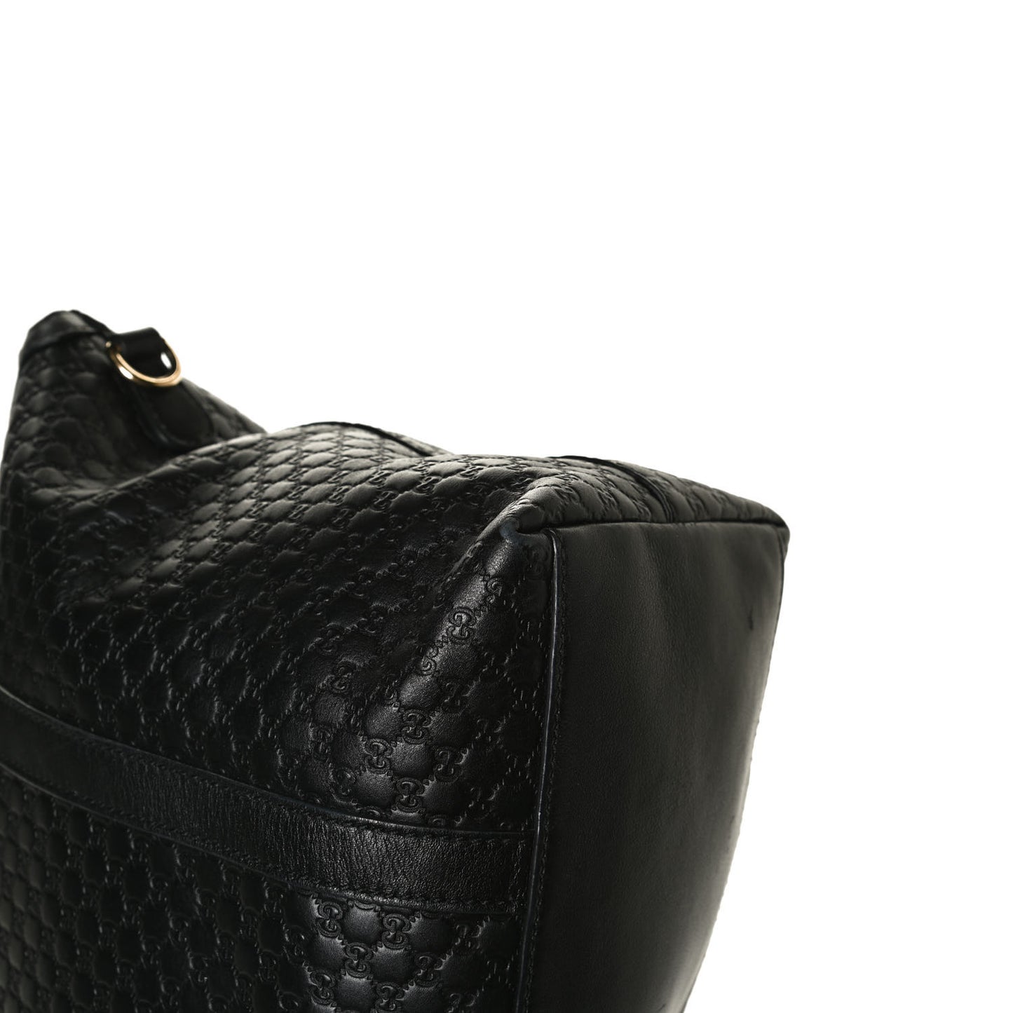 Soft Microguccissima Medium Zippered Satchel Black