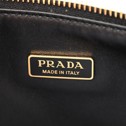 Prada Jacquard Calfskin Triangolo Symbole Embroidered Mini Triangle Double Bag Black Corda 7 of 11
