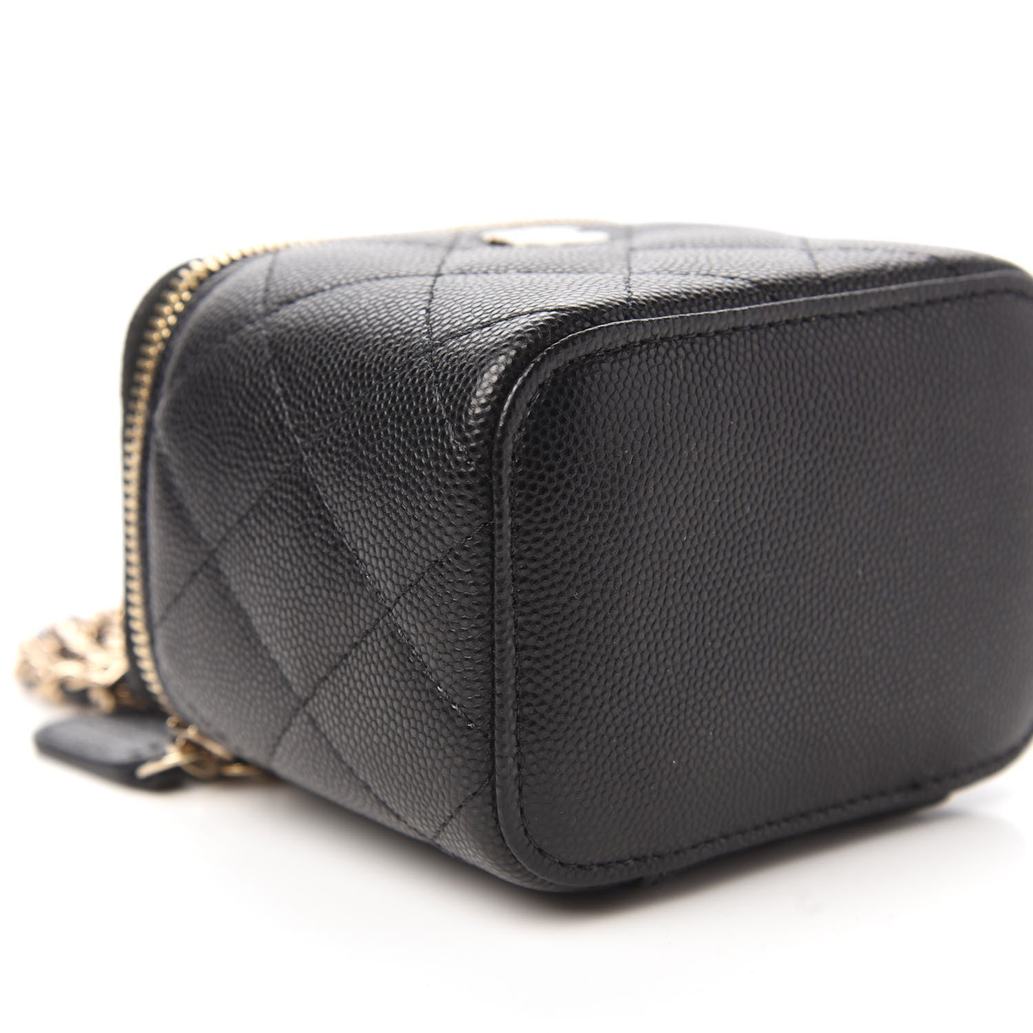 Chanel Caviar Quilted Mini Vanity Case With Chain Black 6 of 11