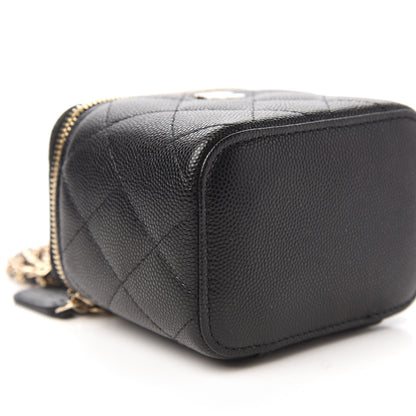 Chanel Caviar Quilted Mini Vanity Case With Chain Black 6 of 11