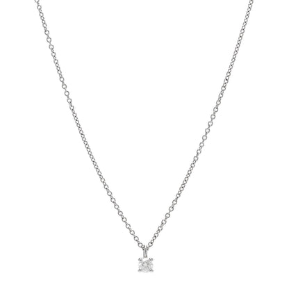 Tiffany Platinum Diamond .12ct Solitaire Pendant Necklace 1 of 6
