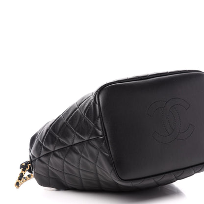 Chanel Lambskin Quilted Large Perfect Meeting Hobo Black 8 of 10