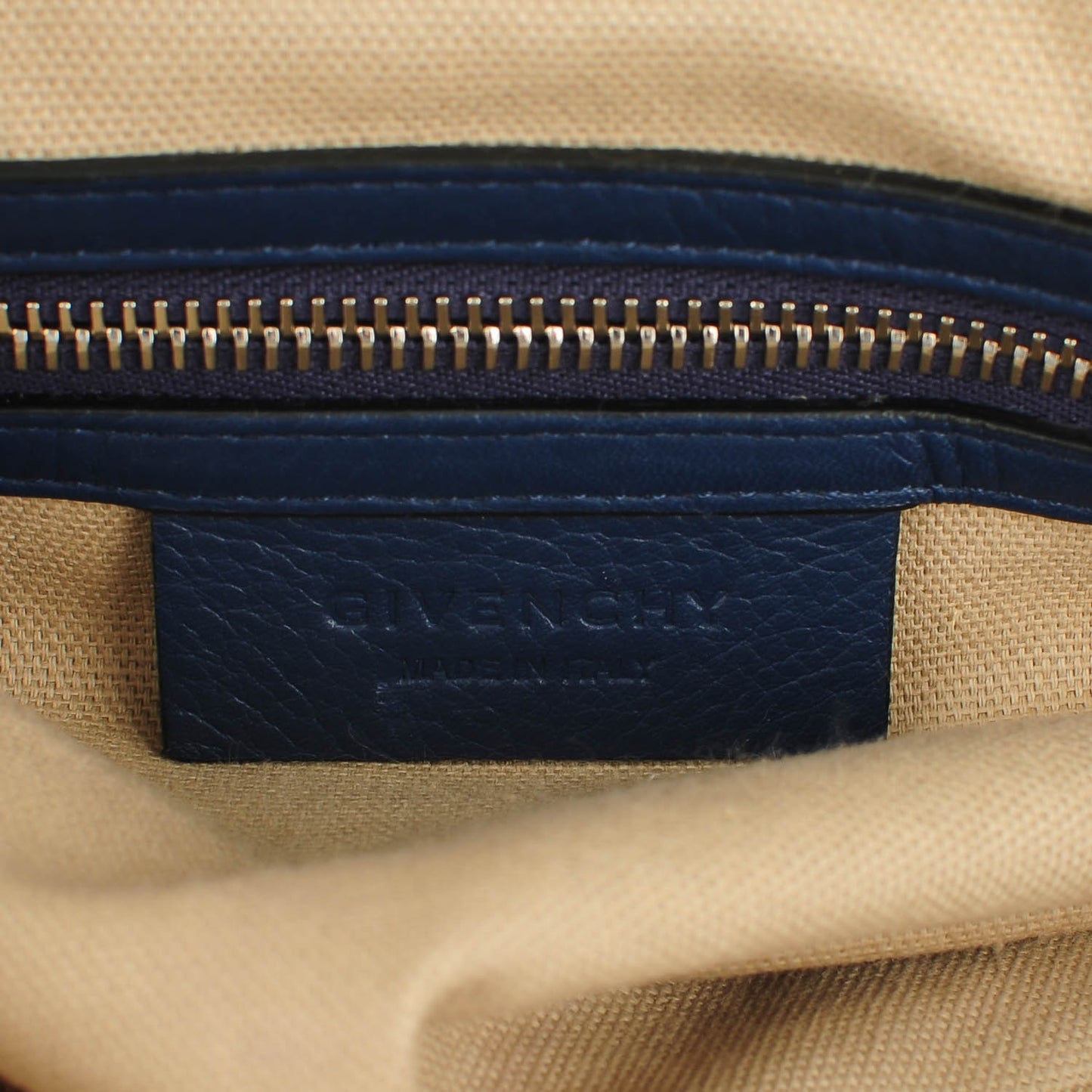 Waxy Grained Calfskin Small Nightingale Navy