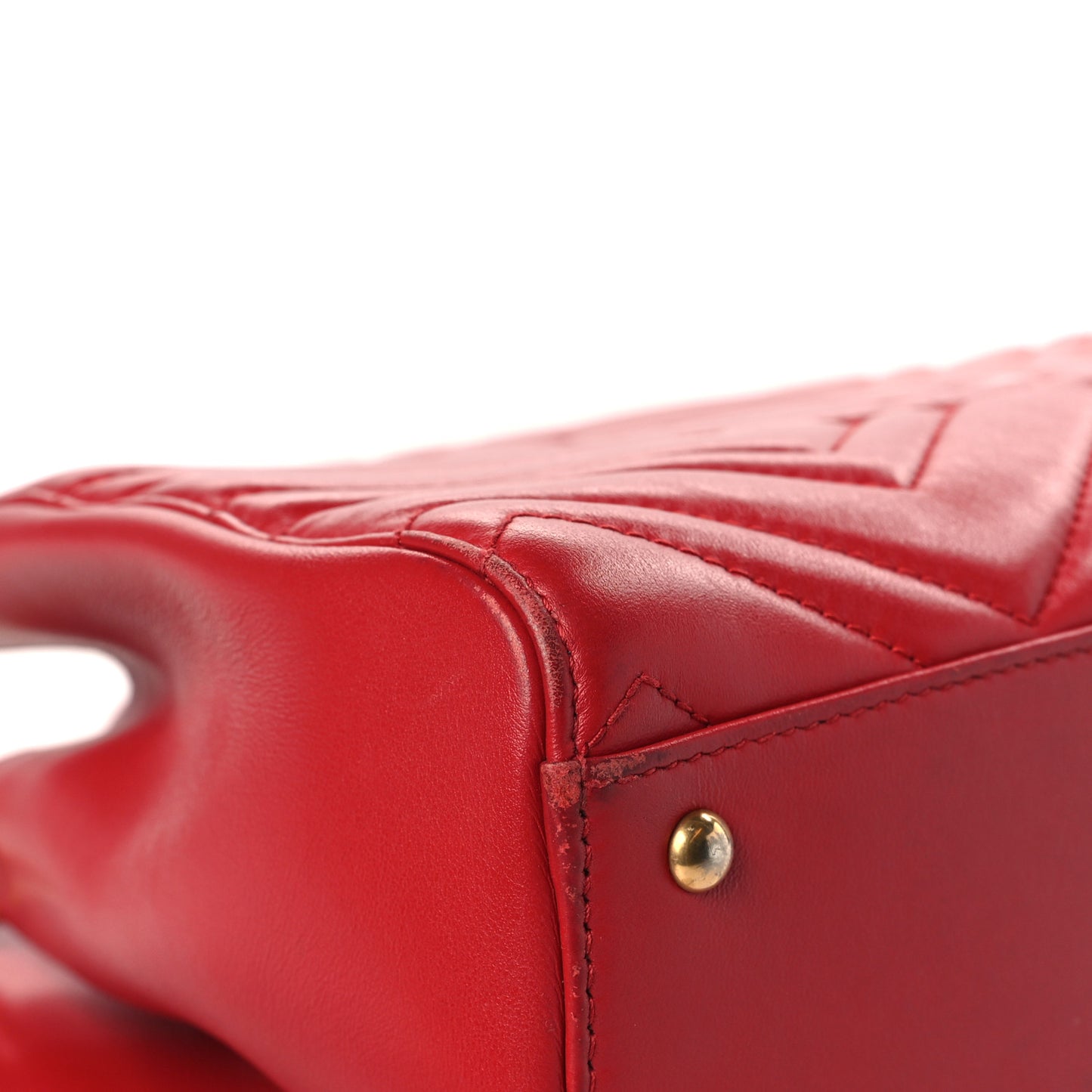 Calfskin Matelasse Small GG Marmont Tote Hibiscus Red