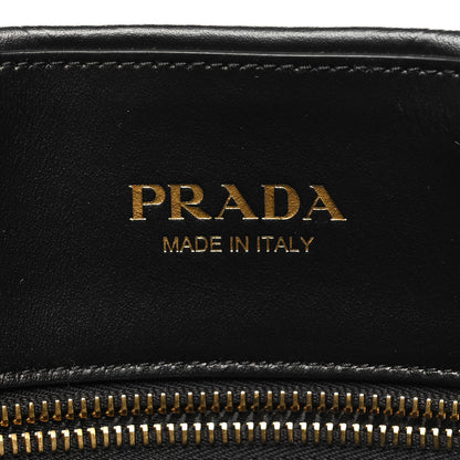 Prada Soft Calfskin Triangolo Symbole Embossed Medium Tote Black 6 of 9