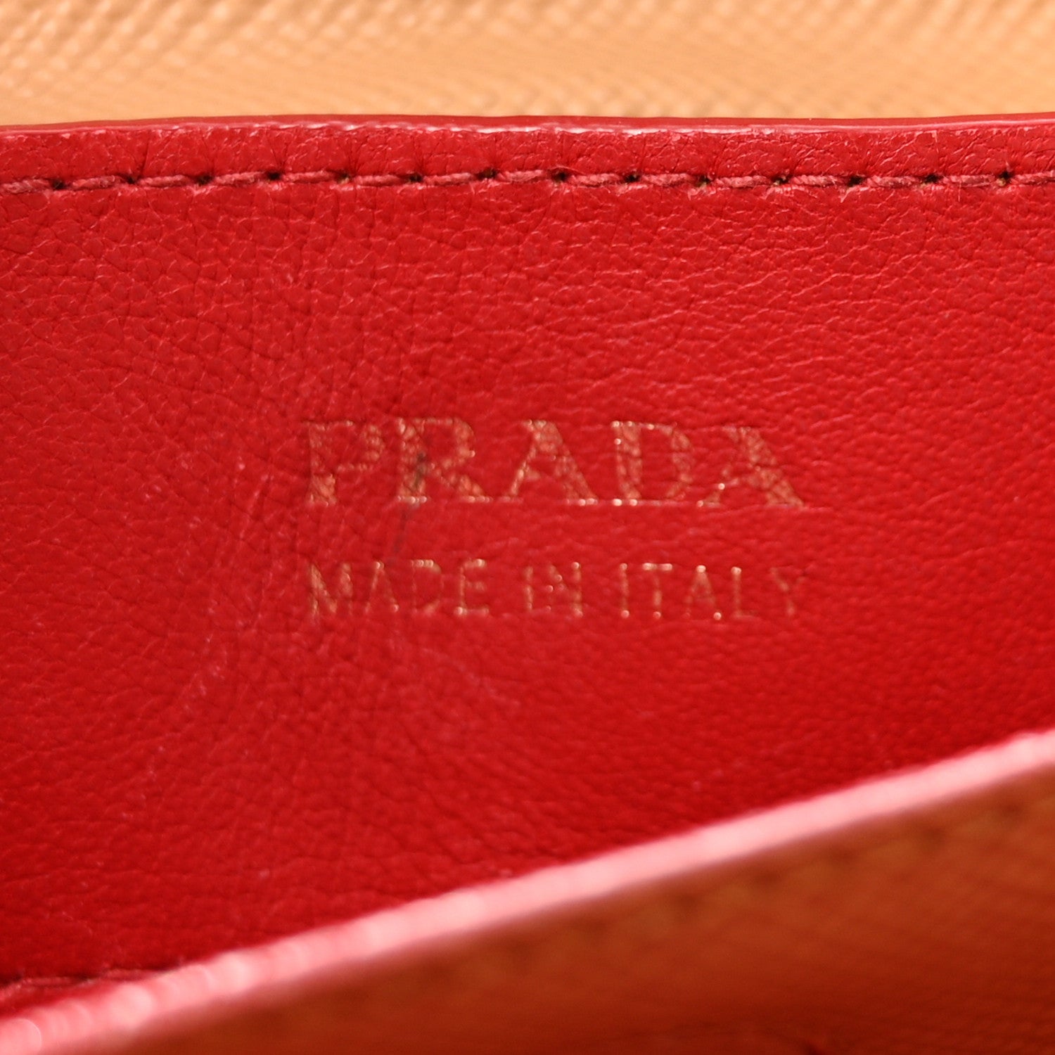 Prada Saffiano Cuir Medium Double Handle Bag Caramel Fuoco 7 of 10