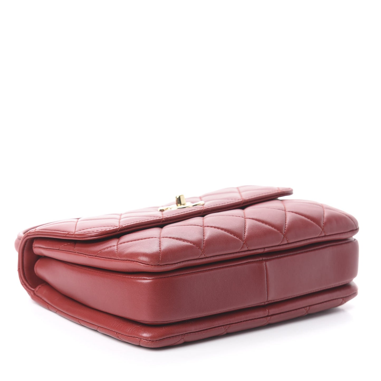 Lambskin Quilted Small Trendy CC Flap Dual Handle Bag Red