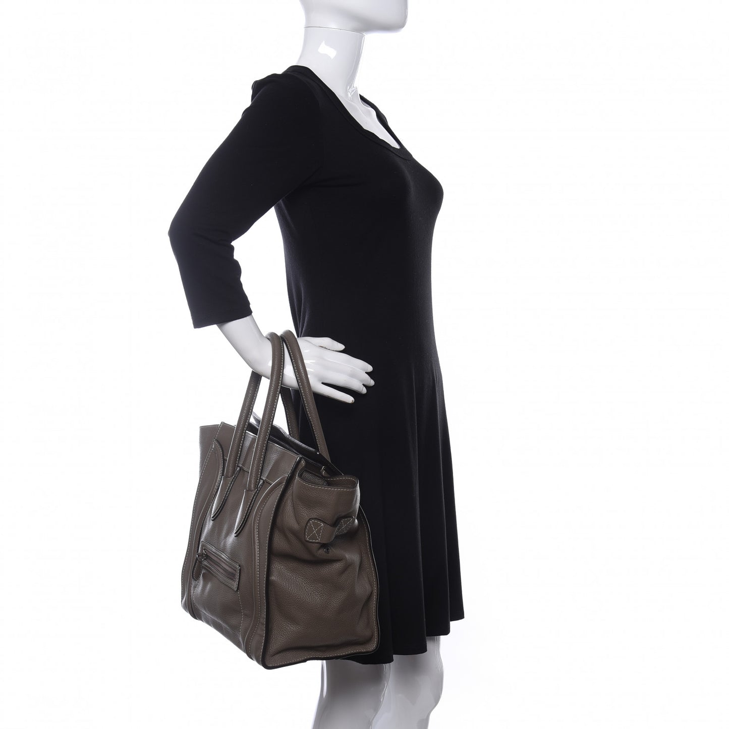 Drummed Calfskin Mini Luggage Souris