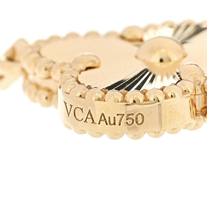 Van Cleef & Arpels 18K Yellow Gold Diamond 5 Motifs Guilloche Vintage Alhambra Bracelet 4 of 6