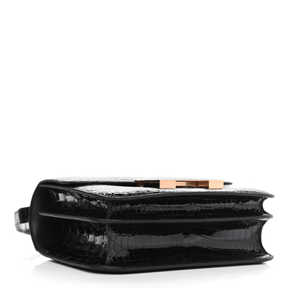 Hermes Shiny Porosus Crocodile Constance 24 Black 4 of 11