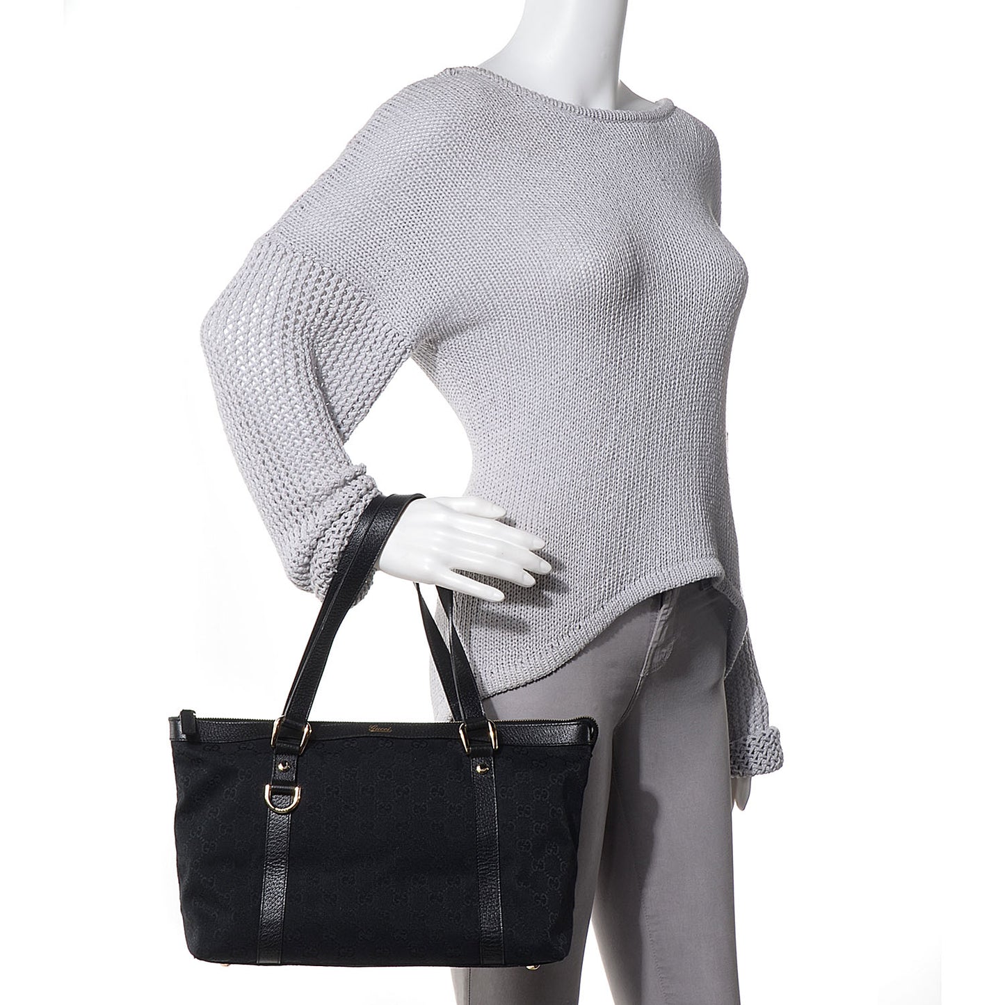 Monogram Medium Abbey Shoulder Bag Black
