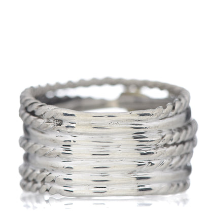 David Yurman Sterling Silver 18K Yellow Gold Double X Crossover Ring 51 5.75 4 of 5
