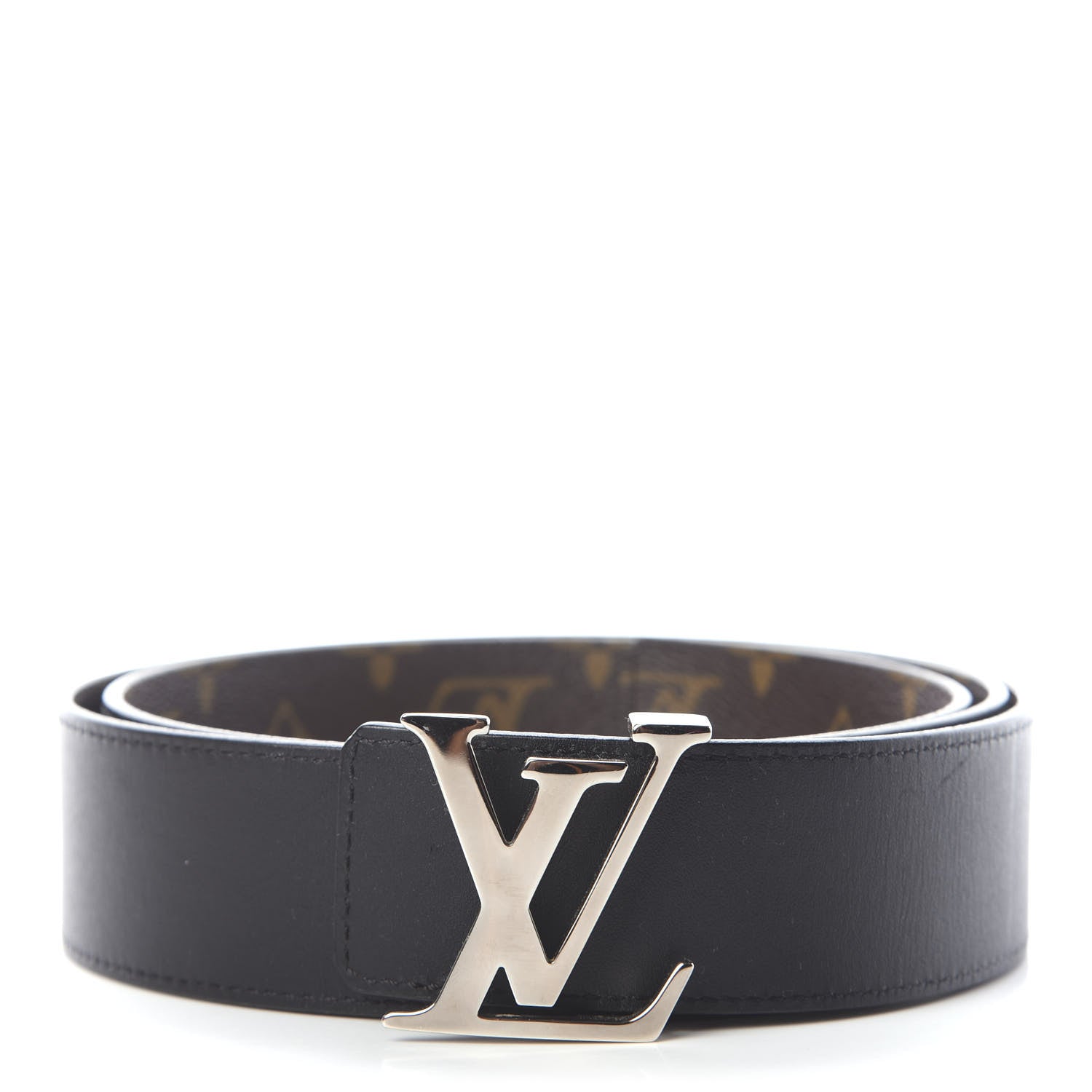 Louis Vuitton Monogram Calfskin 40mm LV Initiales Reversible Belt 100 40 Black 1 of 5