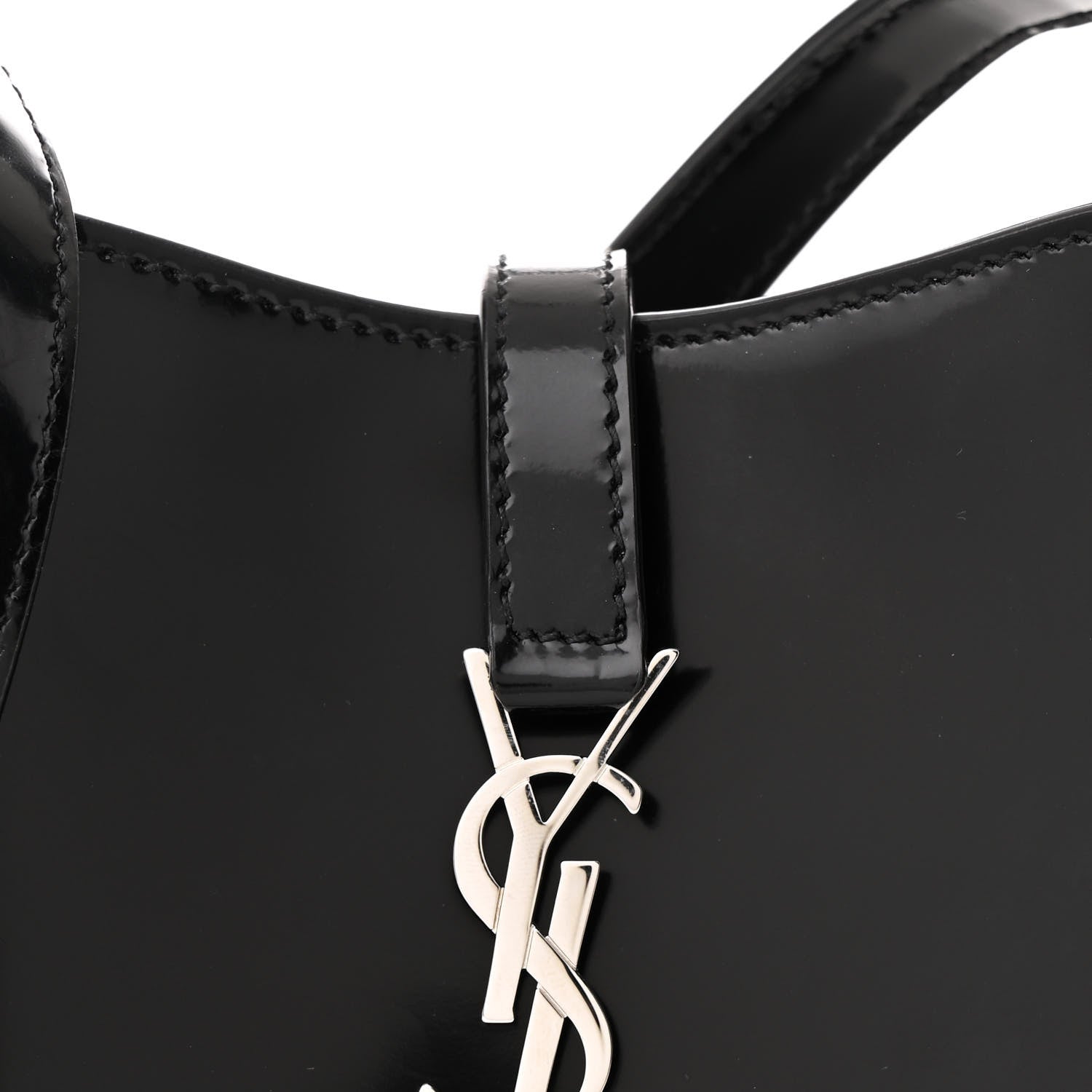 Saint Laurent Patent Calfskin Mini Le 5 A 7 Vertical Hobo Black 7 of 10