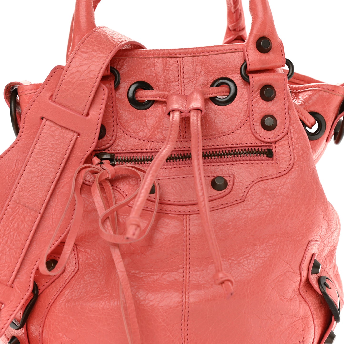 Agneau Classic Hardware Mini Pompon Rose Azalee