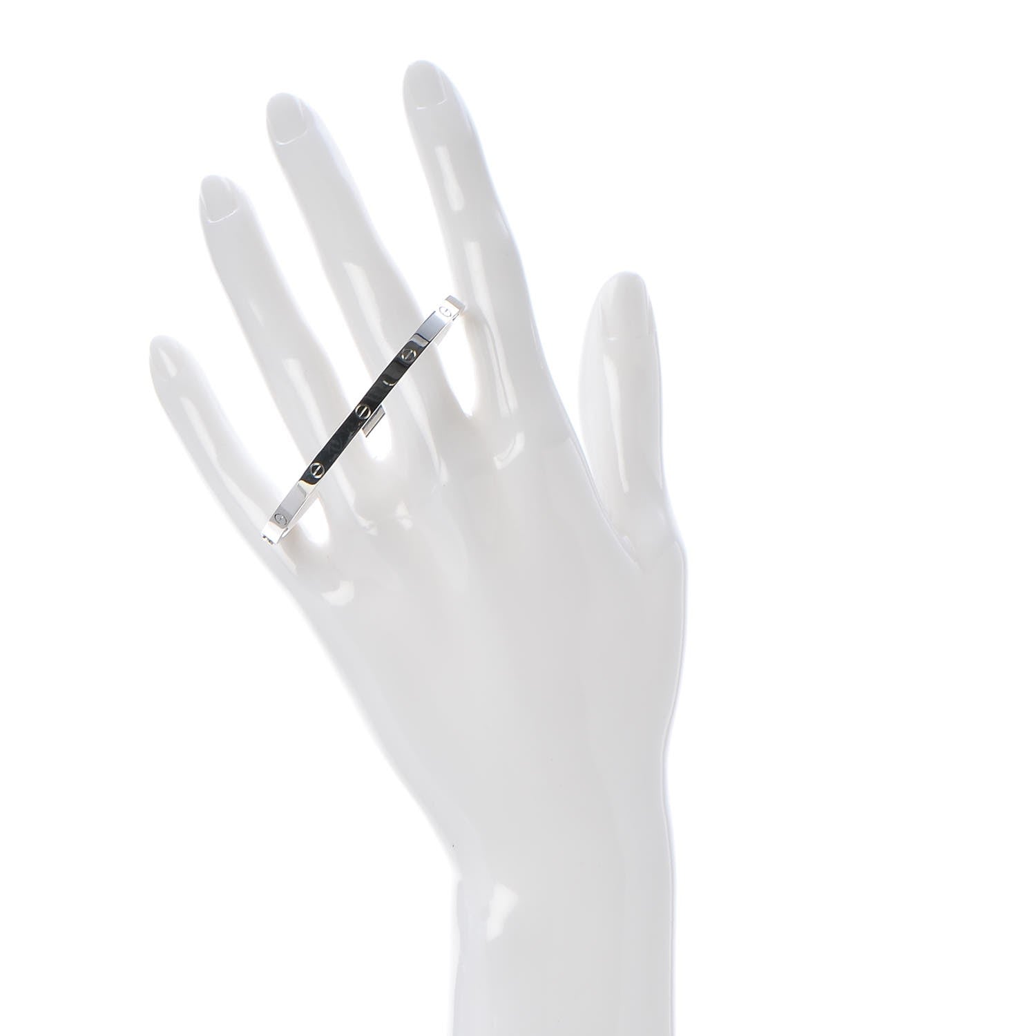 Cartier 18K White Gold Small LOVE Bracelet 17 2 of 6