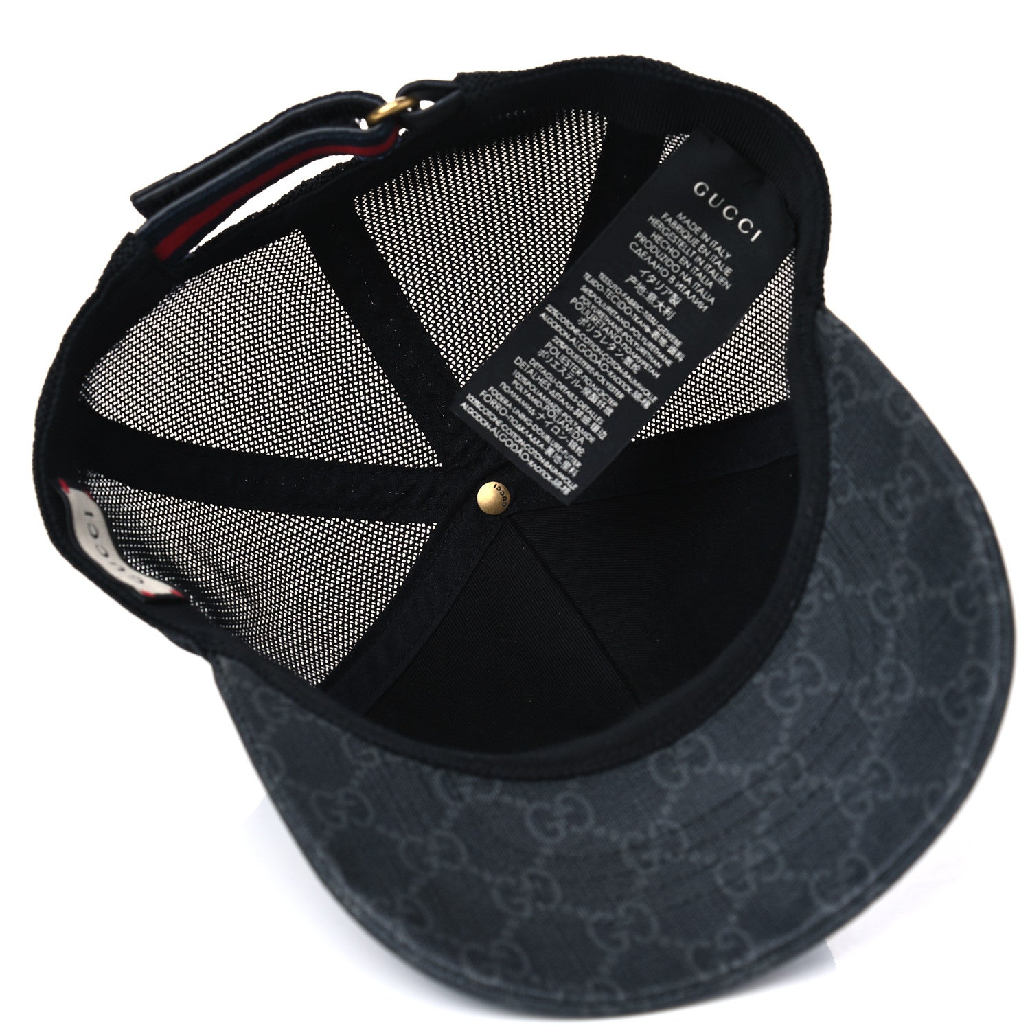 Gucci GG Supreme Monogram Eagle Print Baseball Hat S Black 4 of 4