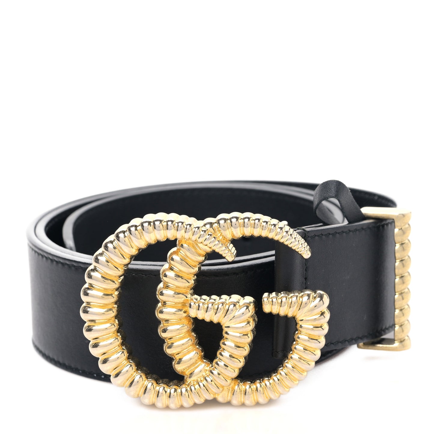 Moon Calfskin Torchon Double G 40mm Belt 85 34 Black