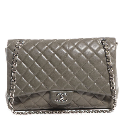 Chanel Caviar Maxi Single Flap Grey 1 of 10