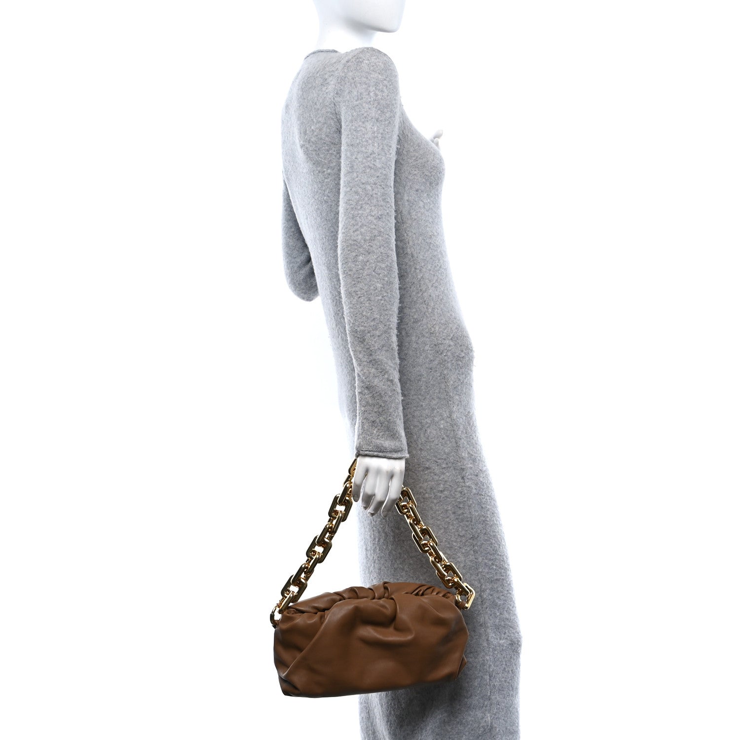 Bottega Veneta Calfskin The Pouch Chain Teak 2 of 12