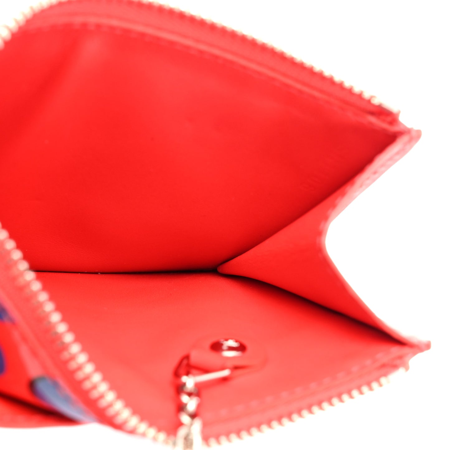 Vernis Jungle Dots Key Pouch Coquelicot Denim