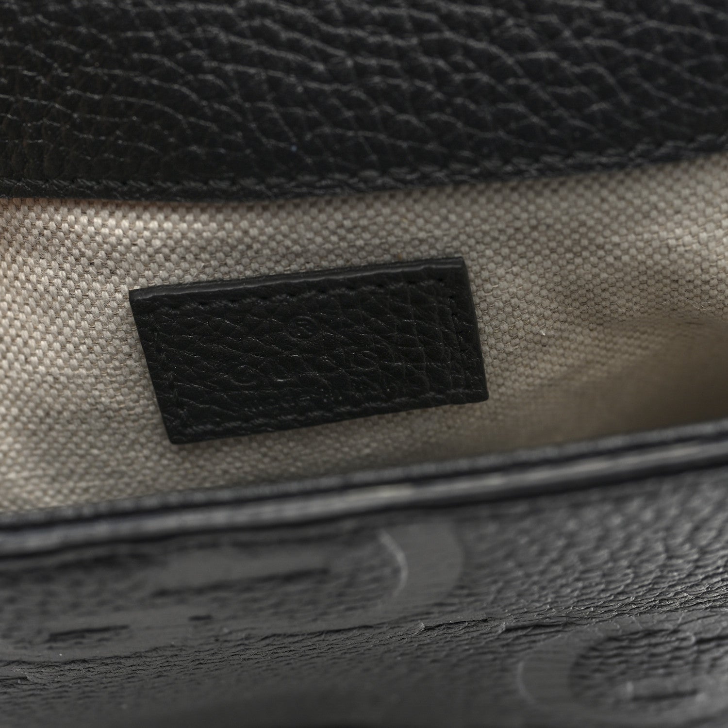 Gucci Piuma Calfskin Jumbo GG Embossed Small Messenger Bag Black 6 of 9