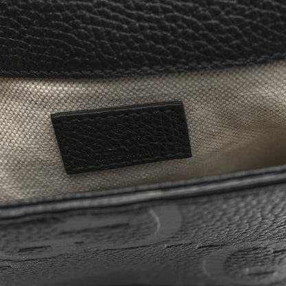 Gucci Piuma Calfskin Jumbo GG Embossed Small Messenger Bag Black 6 of 9
