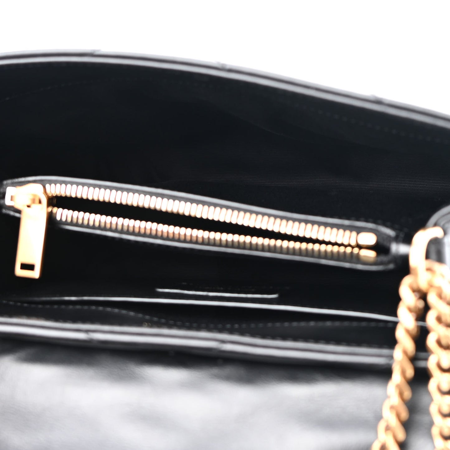 Calfskin Y Quilted Monogram Small Loulou Chain Satchel Black
