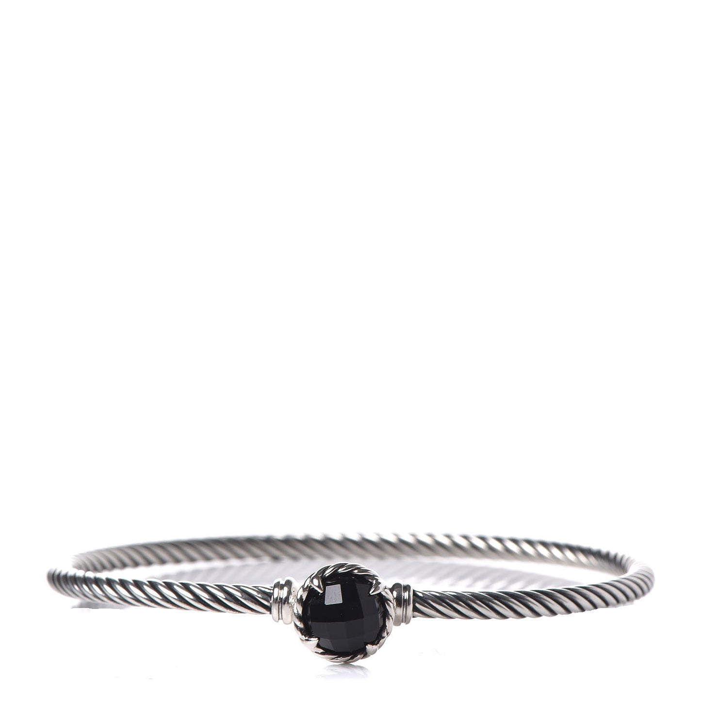 Sterling Silver Black Onyx 3mm Chatelaine Bracelet