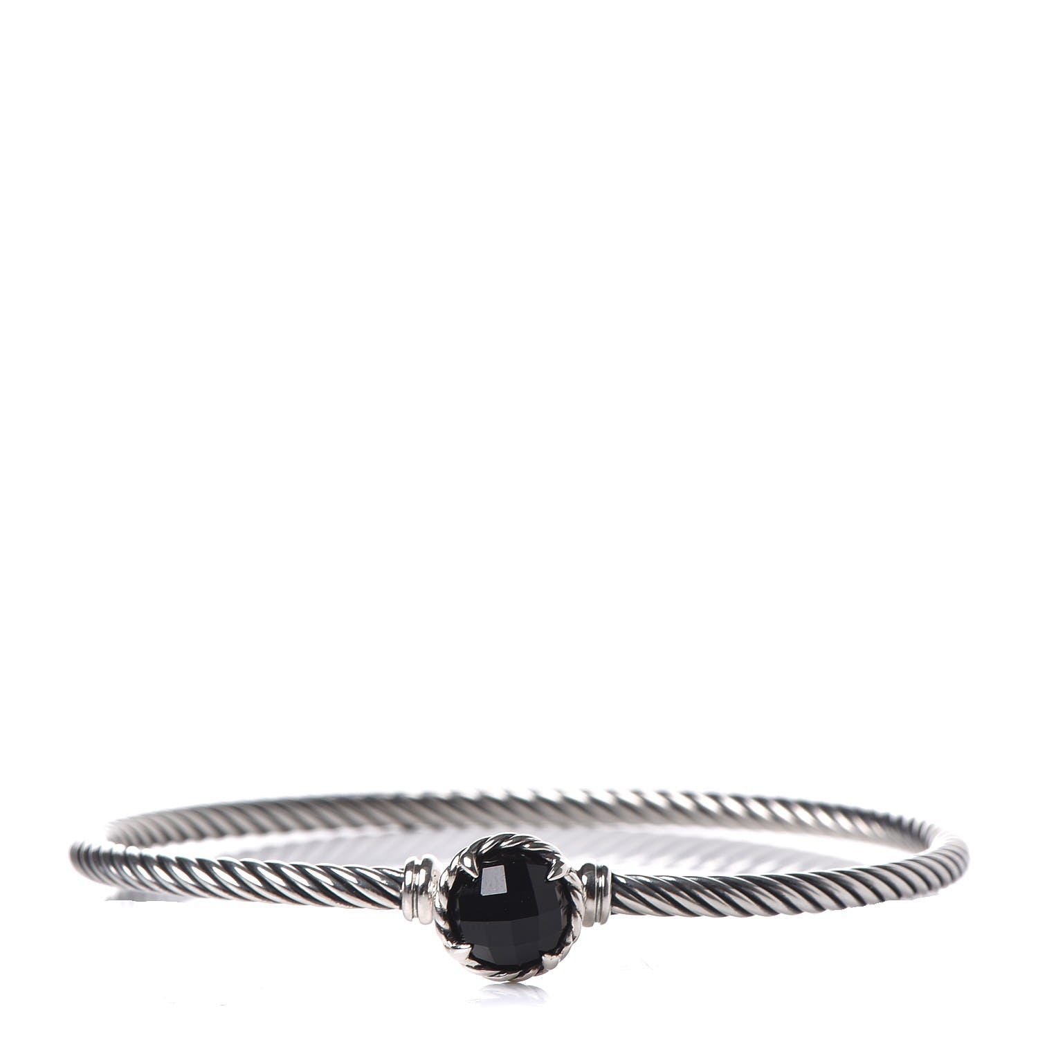 David Yurman Sterling Silver Black Onyx 3mm Chatelaine Bracelet 1 of 5