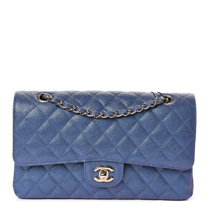 Chanel Iridescent Caviar Quilted Medium Double Flap Dark Blue 1 of 11