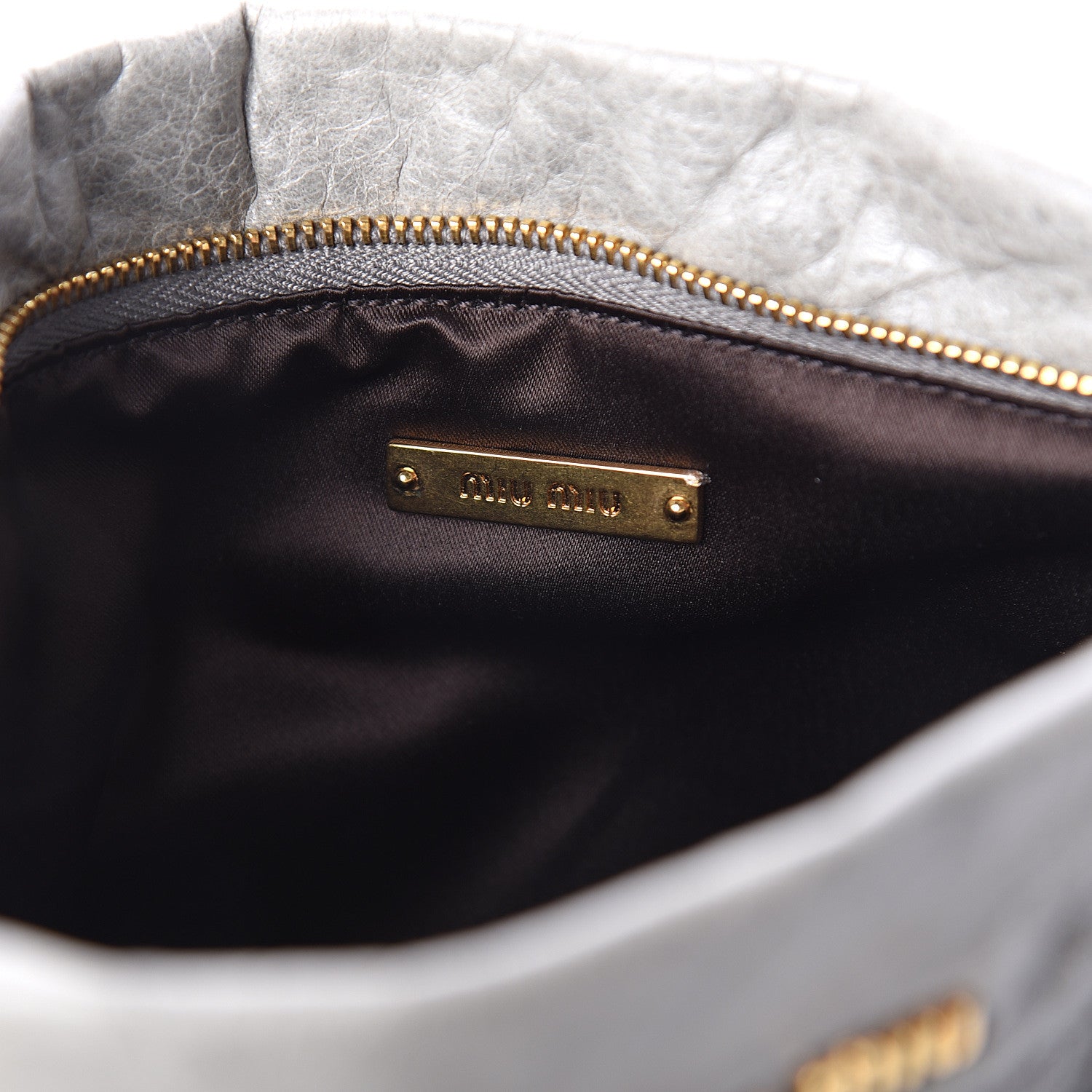 Miu Miu Vitello Shine Wristlet Nube 5 of 8