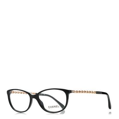 Chanel Lambskin Chain Eyeglasses Frames 3221-Q Black 1 of 8