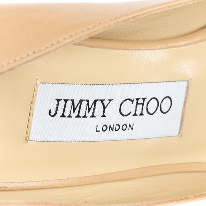 Jimmy Choo Kid Luna 110 Platform Peep Toe Pumps 36.5 Nude 7 of 10