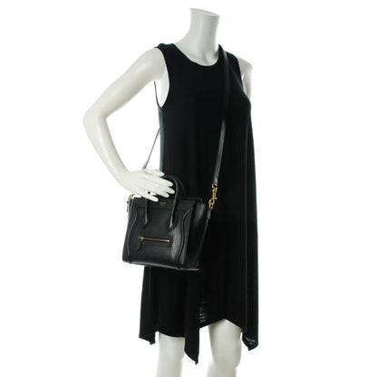 Celine Smooth Calfskin Nano Luggage Black 2 of 7
