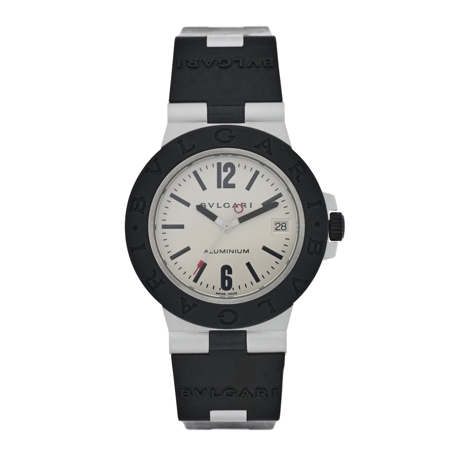 Bulgari Aluminum Rubber 38mm Diagono Quartz Watch 1 of 4