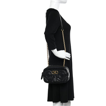 Salvatore Ferragamo Calfskin Quilted Gancini Camera Bag Black 2 of 9