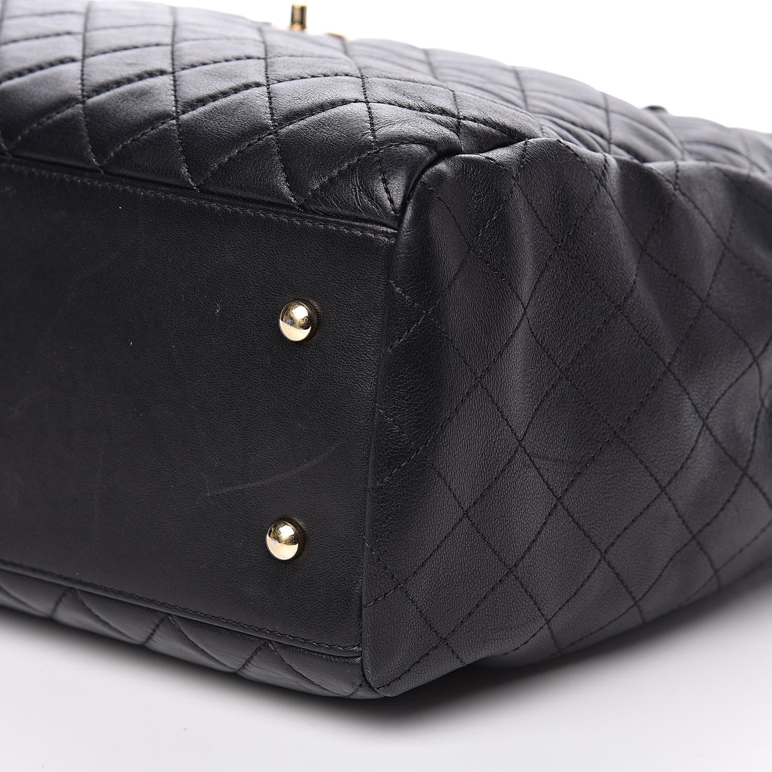 Chanel Lambskin Quilted Large Drawstring Bag Black 9 of 11