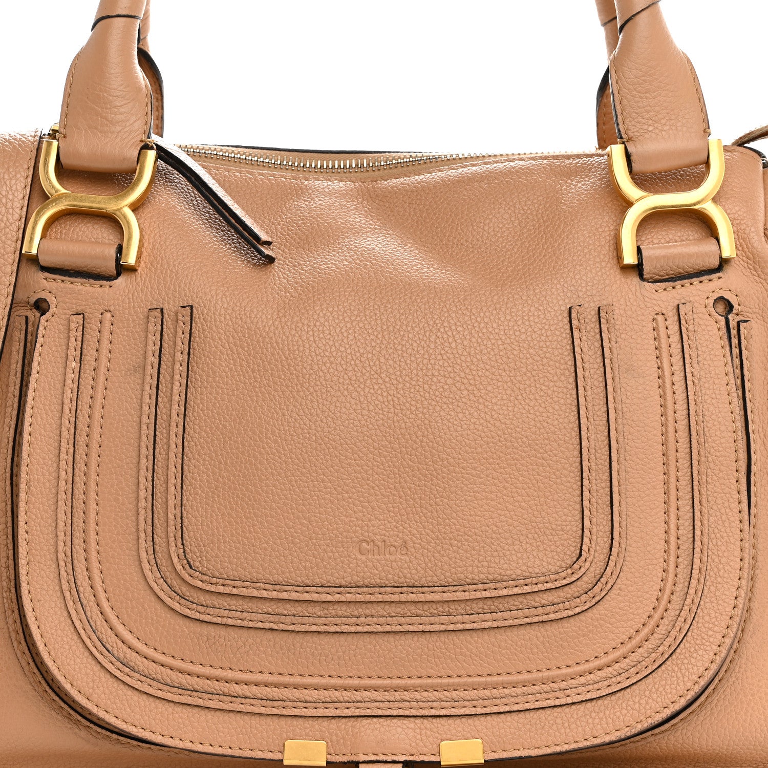 Chloe Calfskin Braided Medium Marcie Double Carry Light Tan 8 of 12