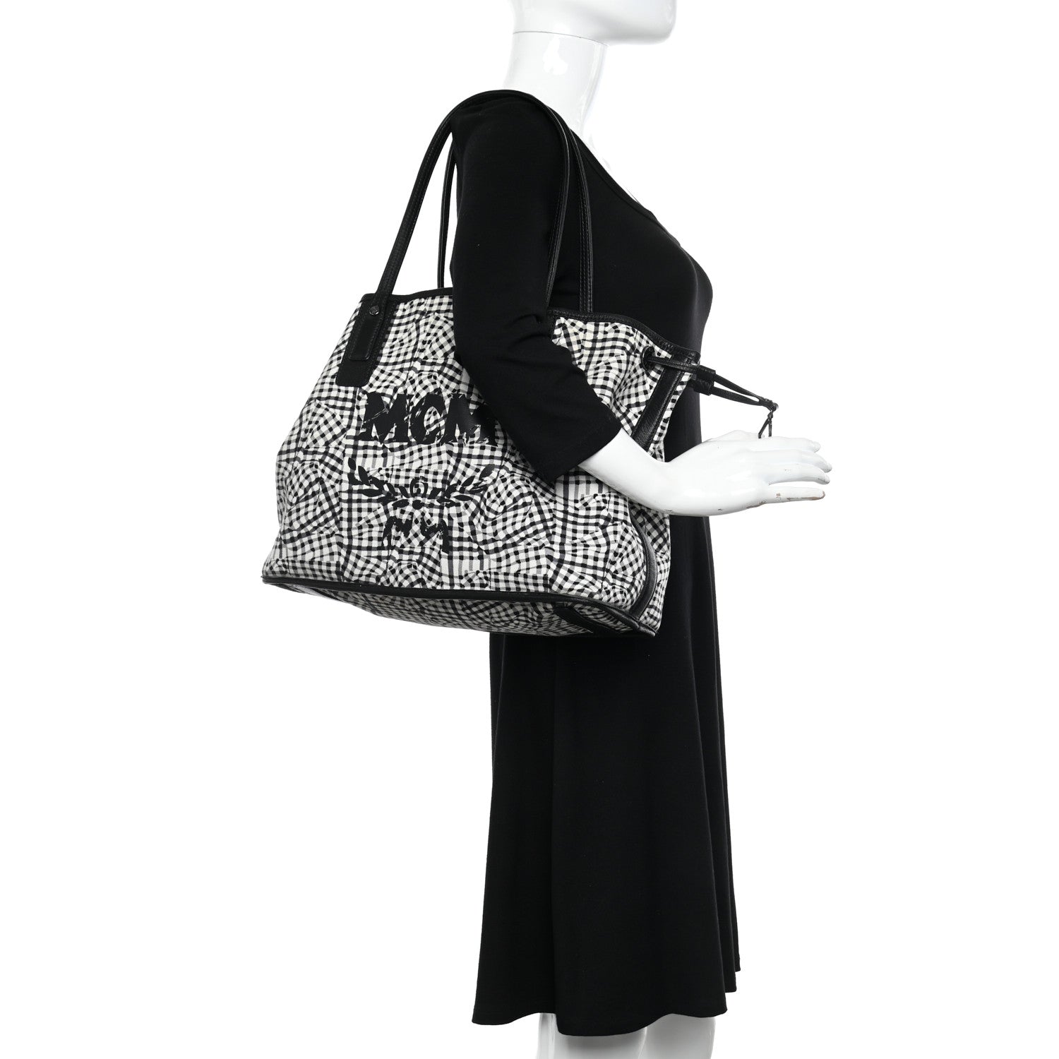 MCM Visetos Liz Reversible Shopper Tote Black 2 of 17