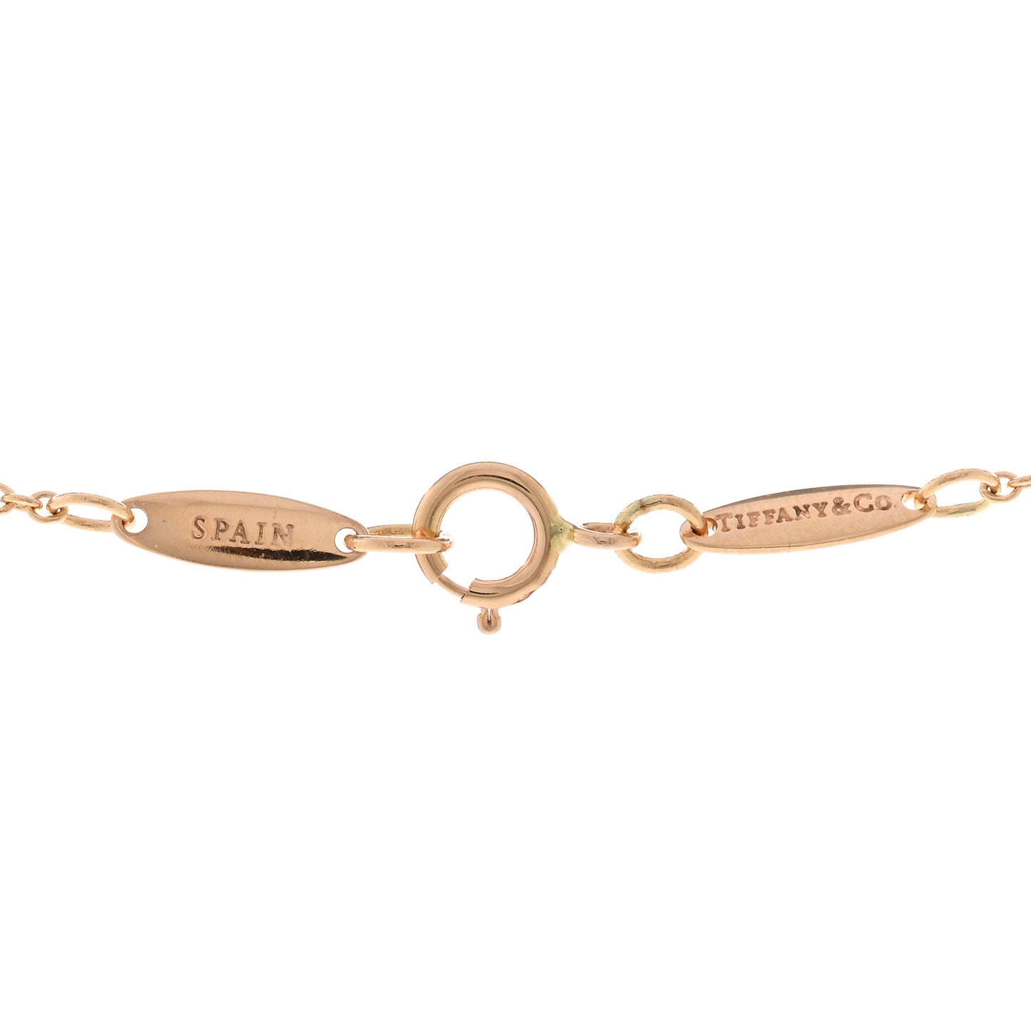 18K Rose Gold Diamond .14ct Elsa Peretti Diamonds by the Yard Pendant Necklace